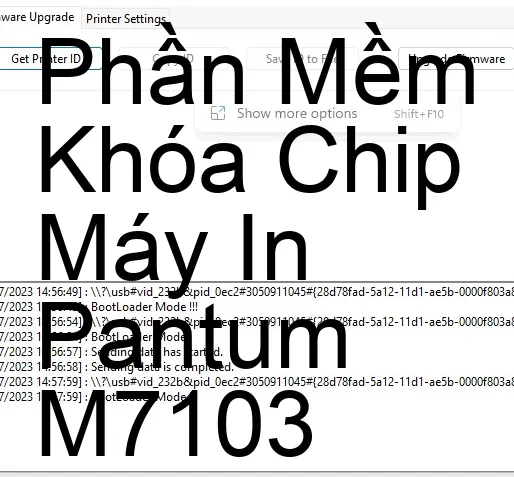 Phần mềm reset chip mực máy in Pantum M7103