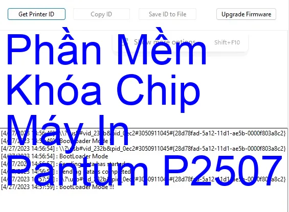 Phần mềm reset chip mực máy in Pantum P2507